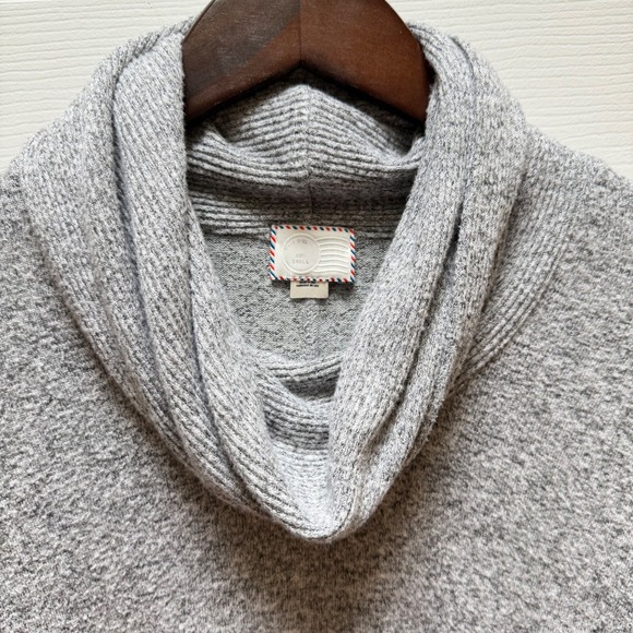 Anthropologie Postmark Grey Cowl Neck Sweater Tunic Small Layering Oversized - Picture 2 of 8